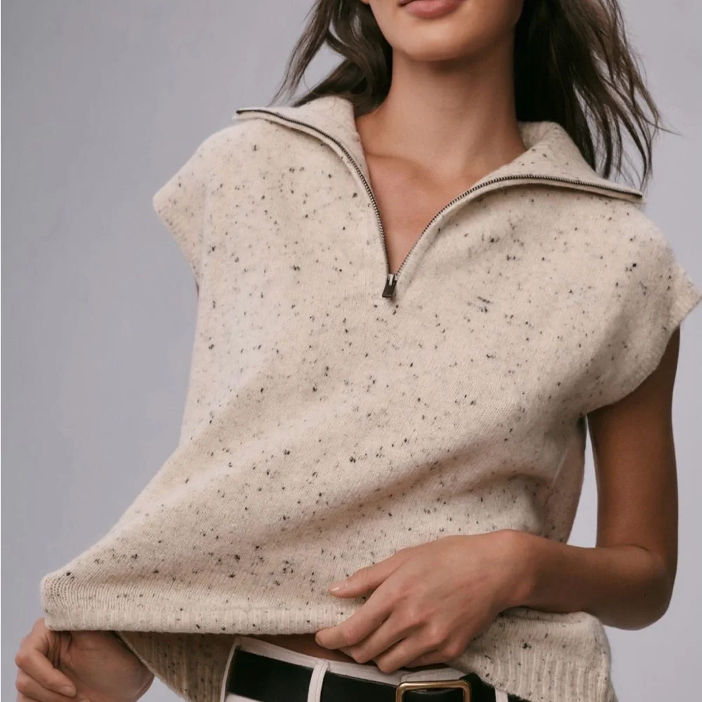 Anthropologie John+Jenn Speckled Sweater Vest - Picture 1 of 9
